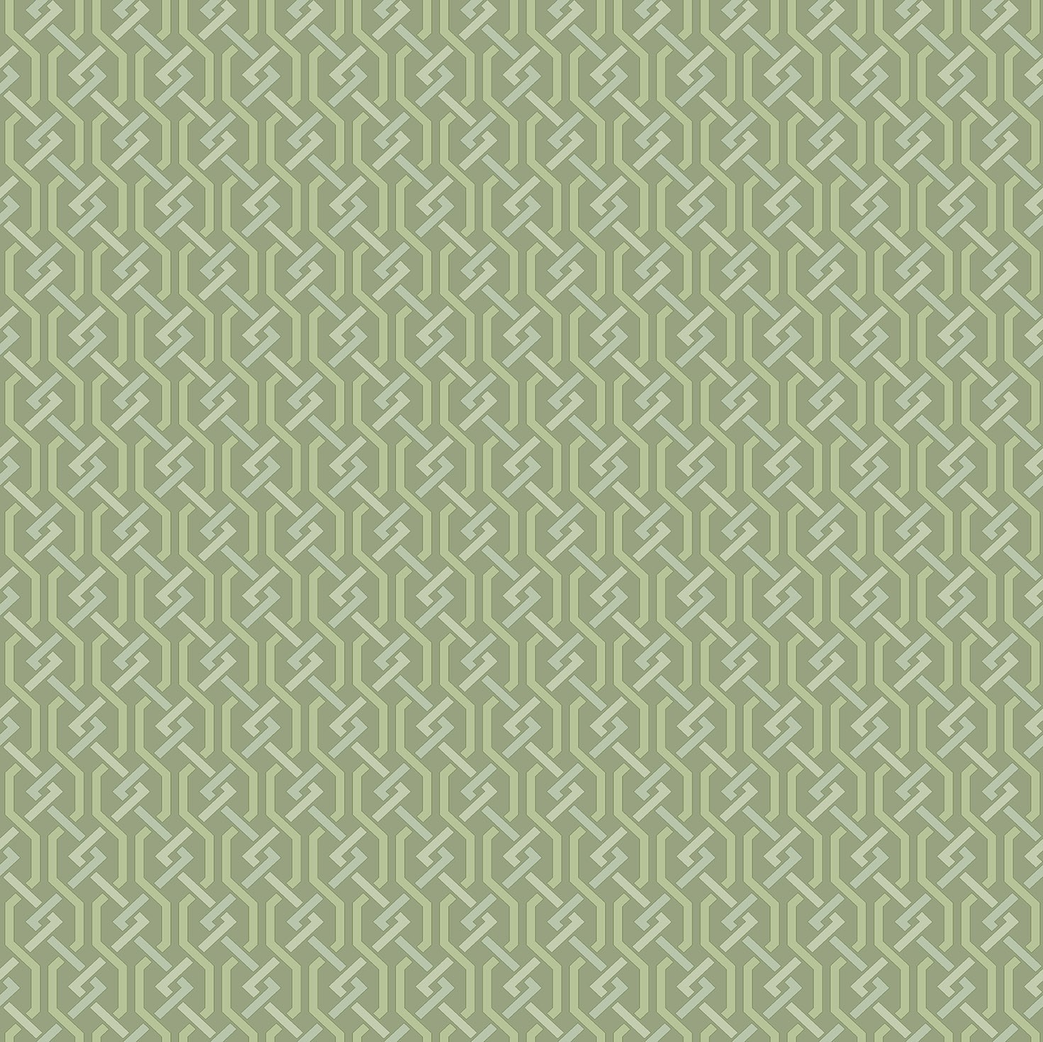 Wallpaper Fretwork - Leaf Green & Sage