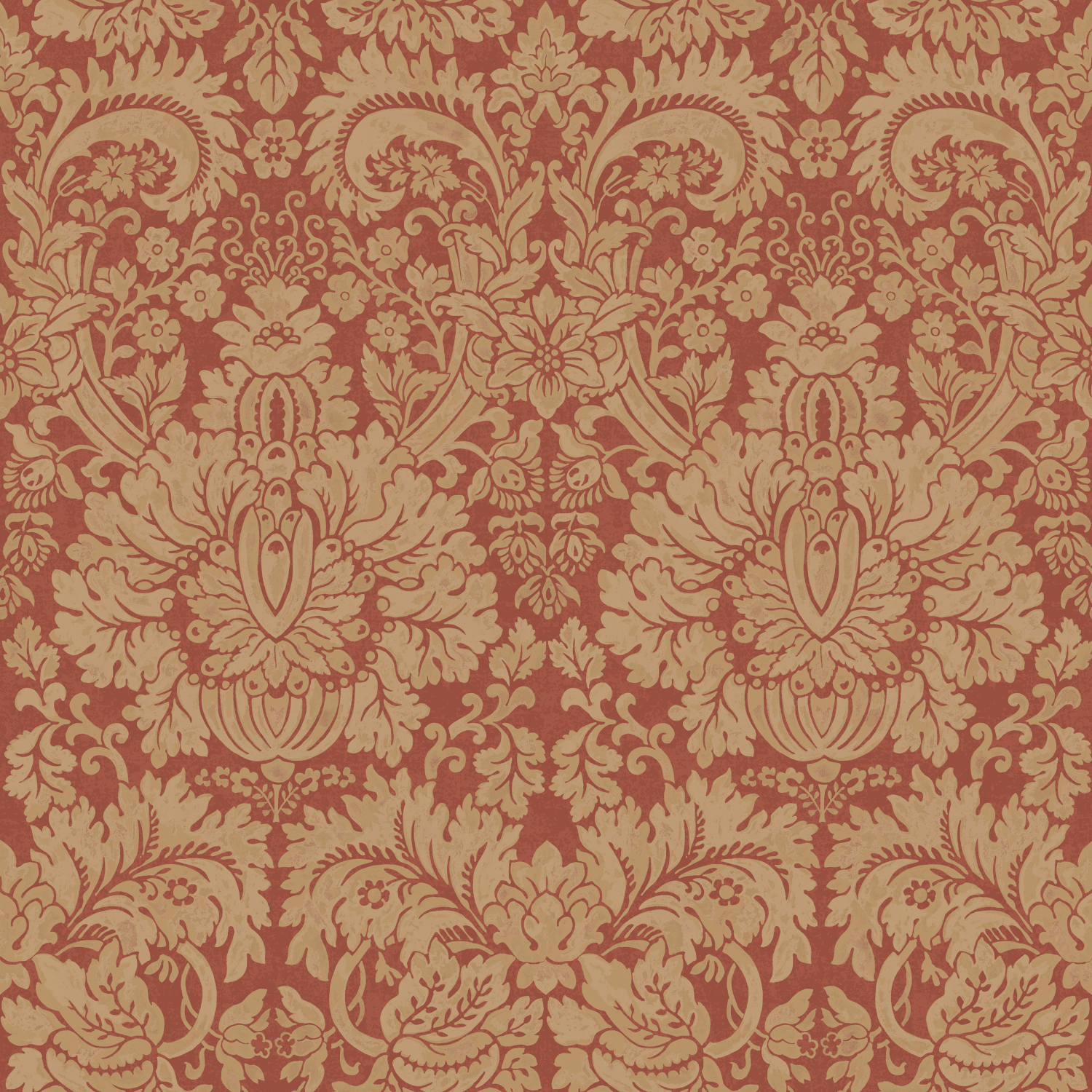Tapete Queen's Damask - Old Red
