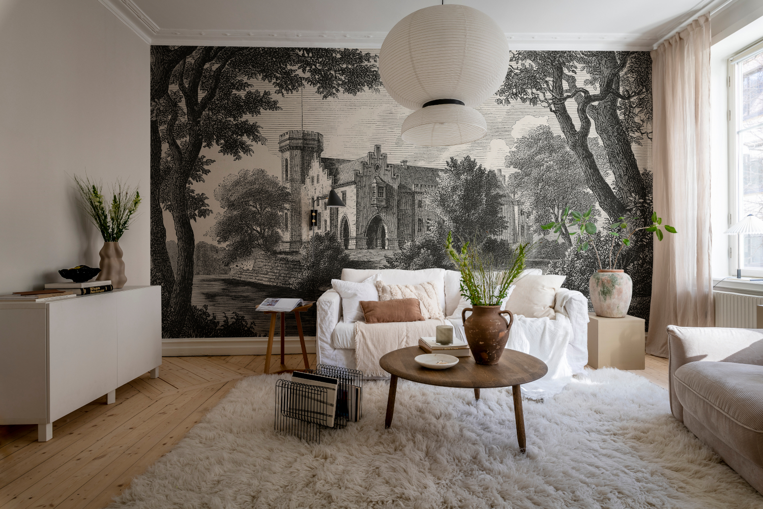 Wandbild Swan Pond - Vintage