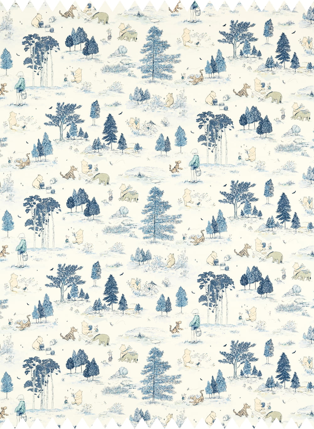 Stoff Winnie the Pooh - Bonbon Blue