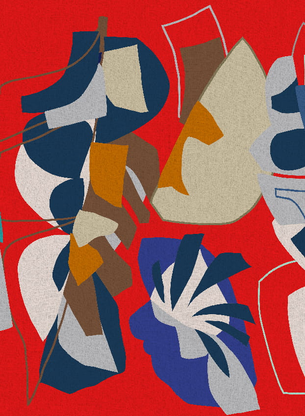 Wandbild Nizza - Red Blue Panel 2