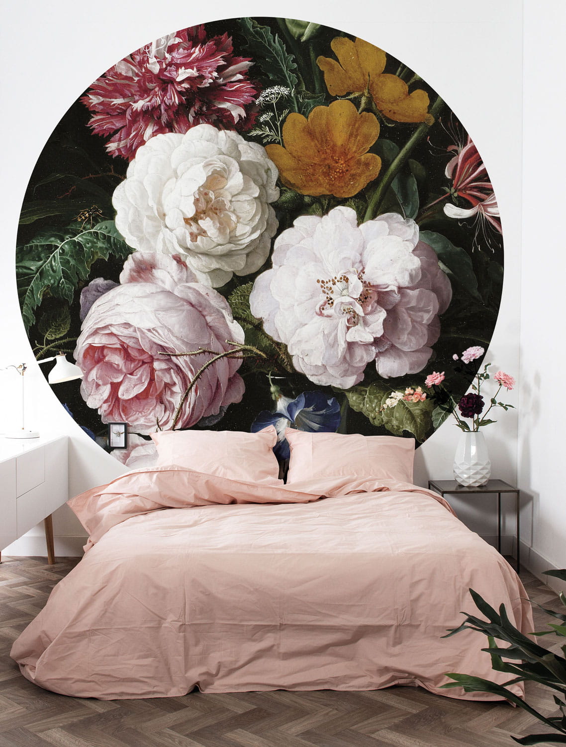 Wandbild Golden Age Flowers 1 Circle - L - 2.375m