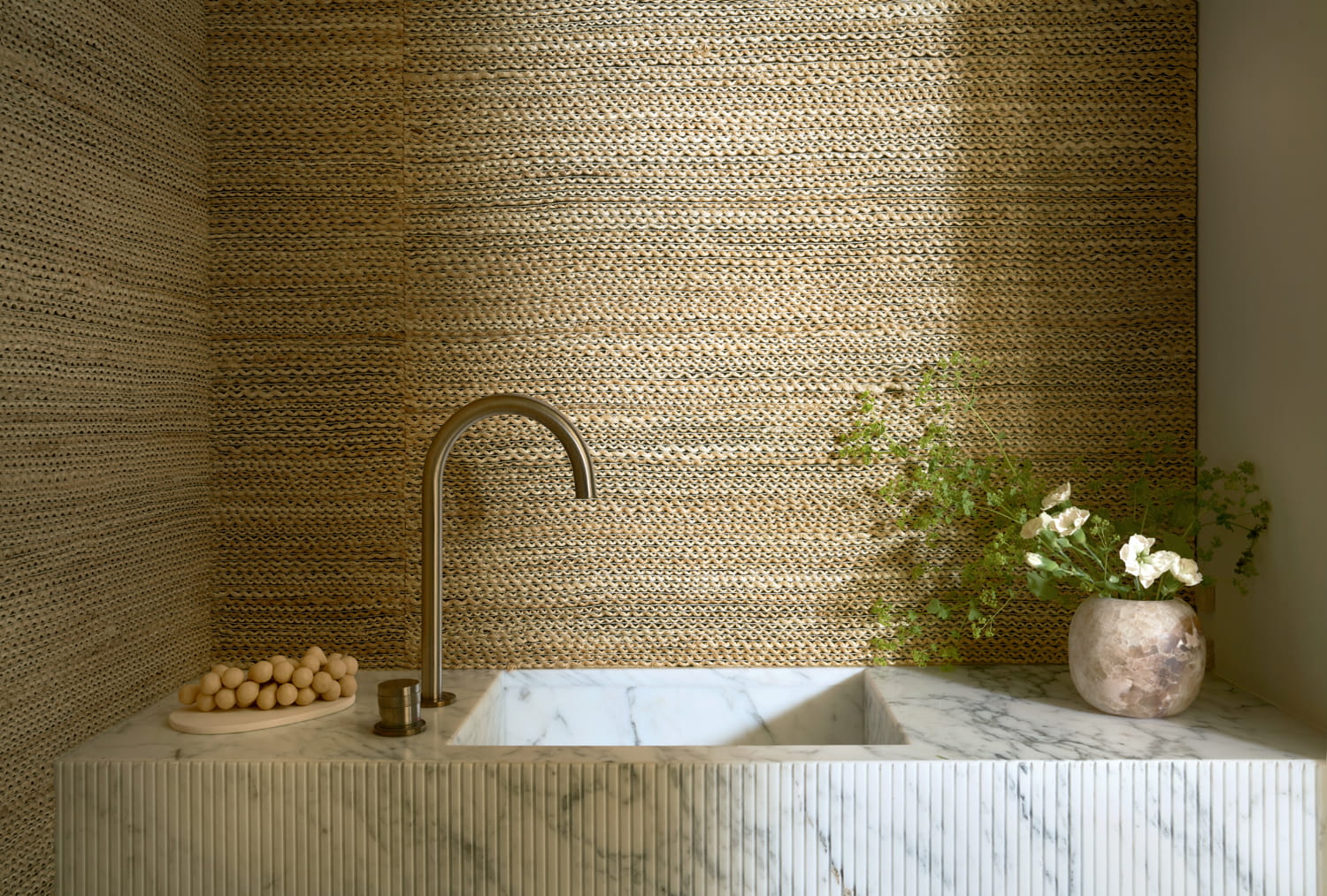 Tapete Abaca Tressé - Naturel Noir