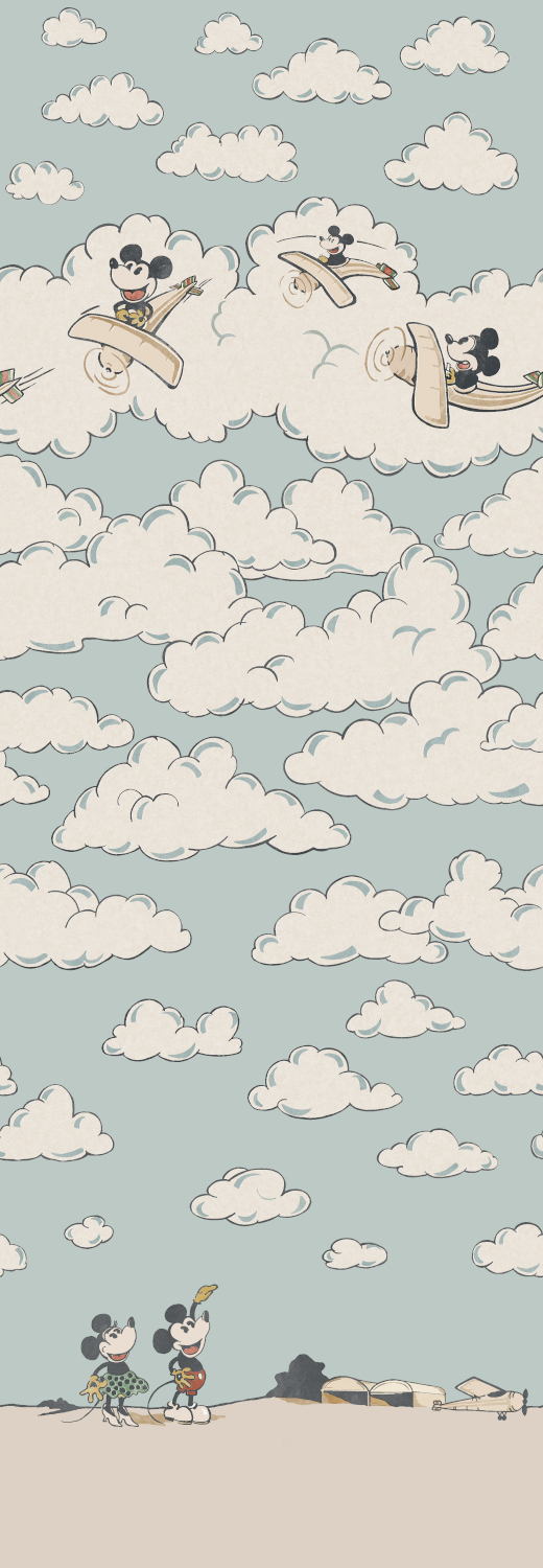 Wandbild Mickey in the Clouds - Sea Salt