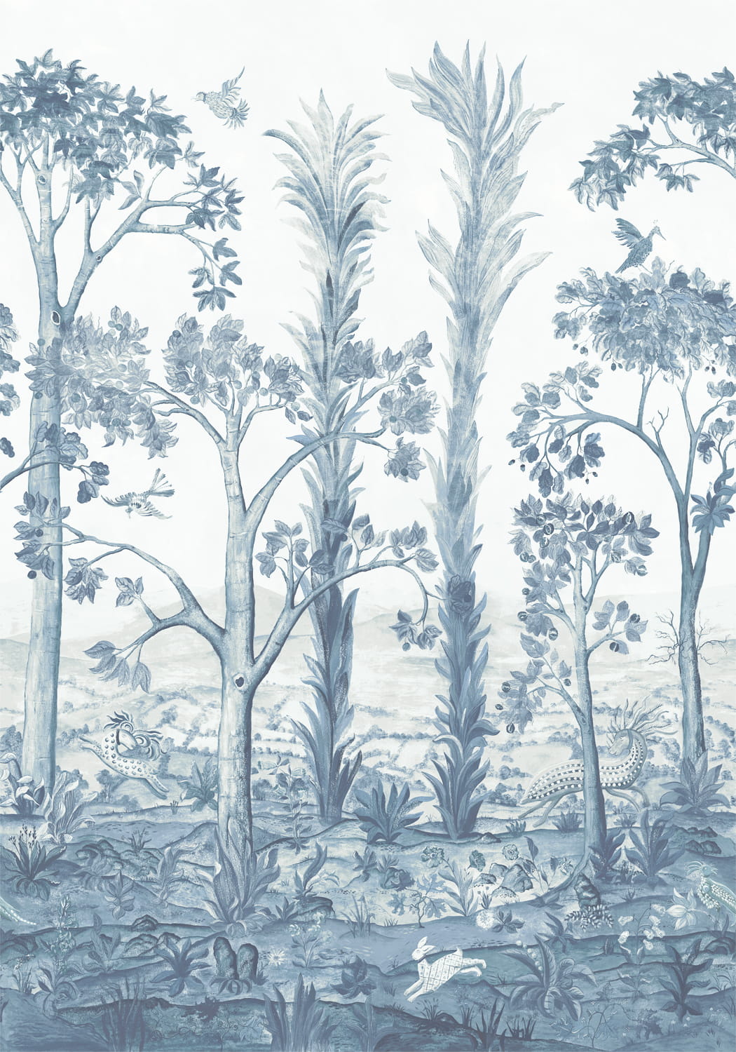 Wandbild Tall Trees - Delft Blue