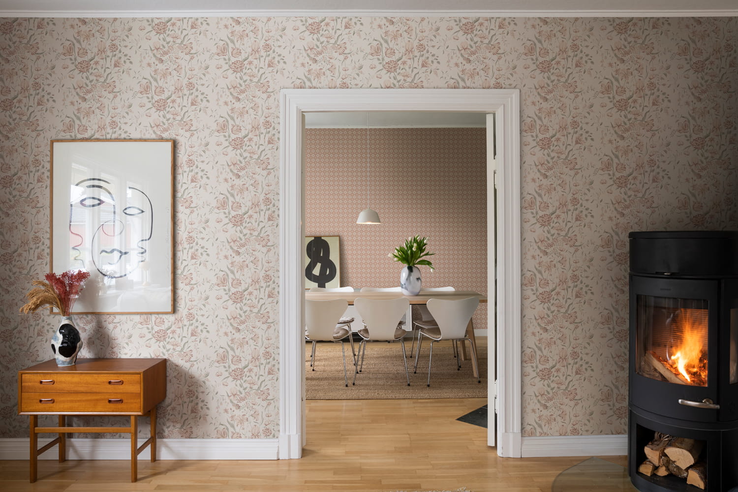 Tapete Karins Bukett - Powder Pink