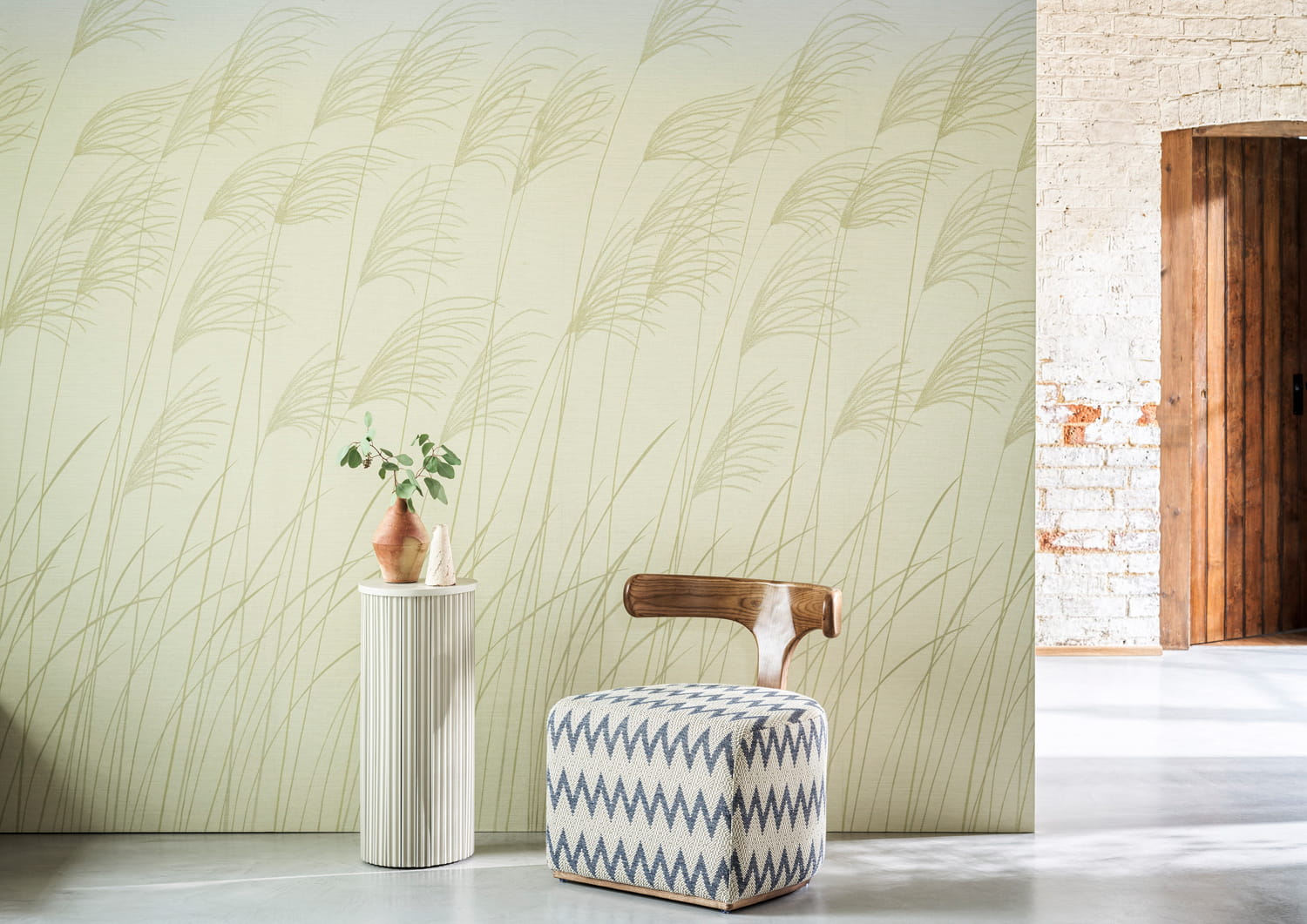 Wandbild Miscanthus - Buttermilk/ Sky