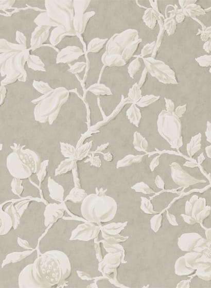 Tapete Magnolia & Pomegranate - Silver/ Linen