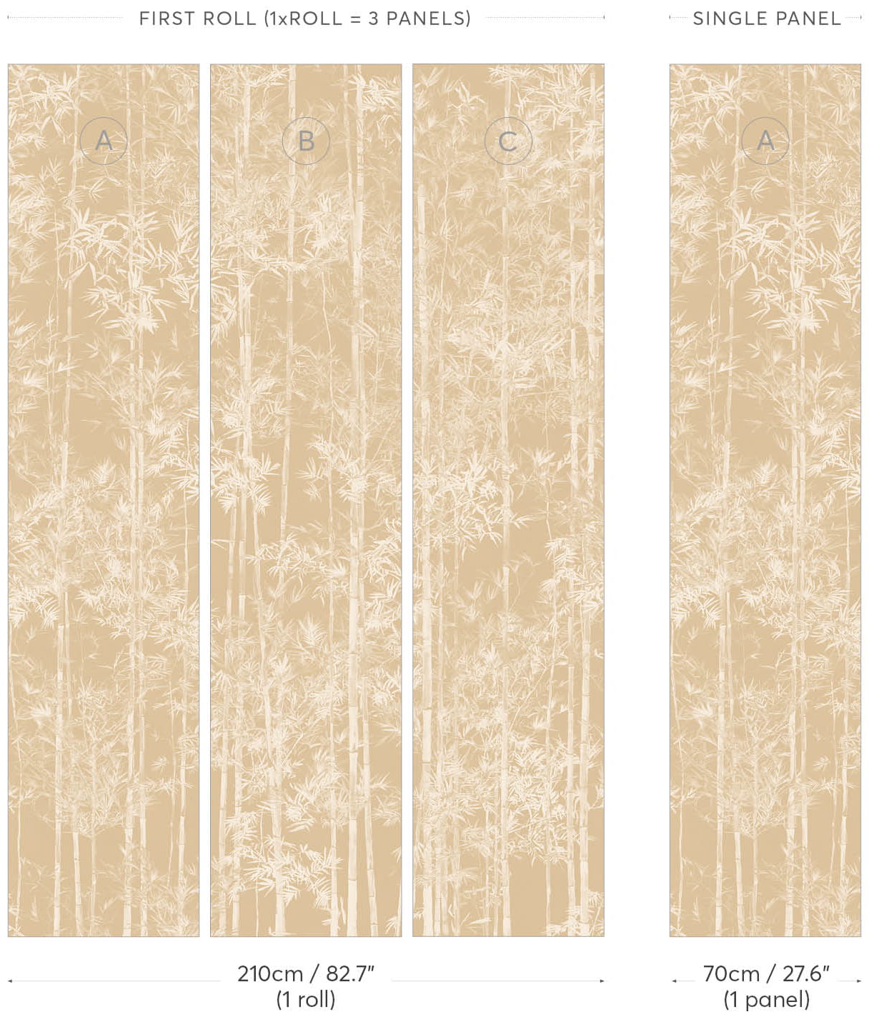 Wandbild Bamboo Beige - Panel A