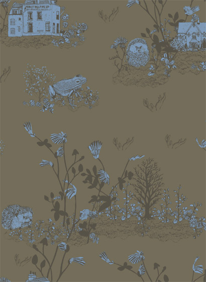 Tapete Woodlands - Khaki/ Blue