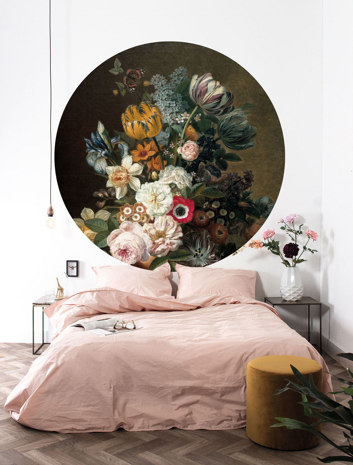 Carta da parati panoramica Golden Age Flowers 11 Circle - M - 1.9m