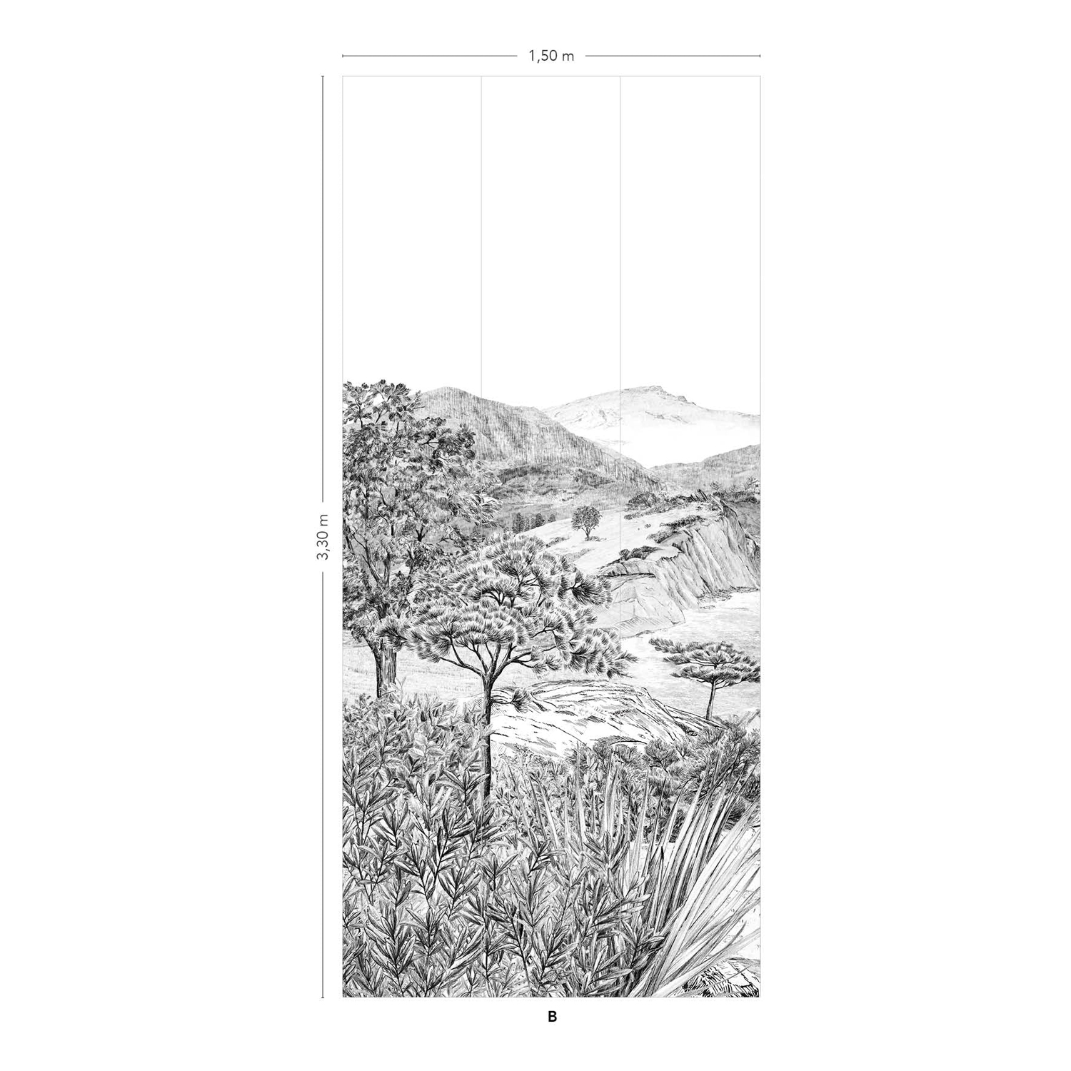 Papier peint Euskadi - Grisaille Panel B
