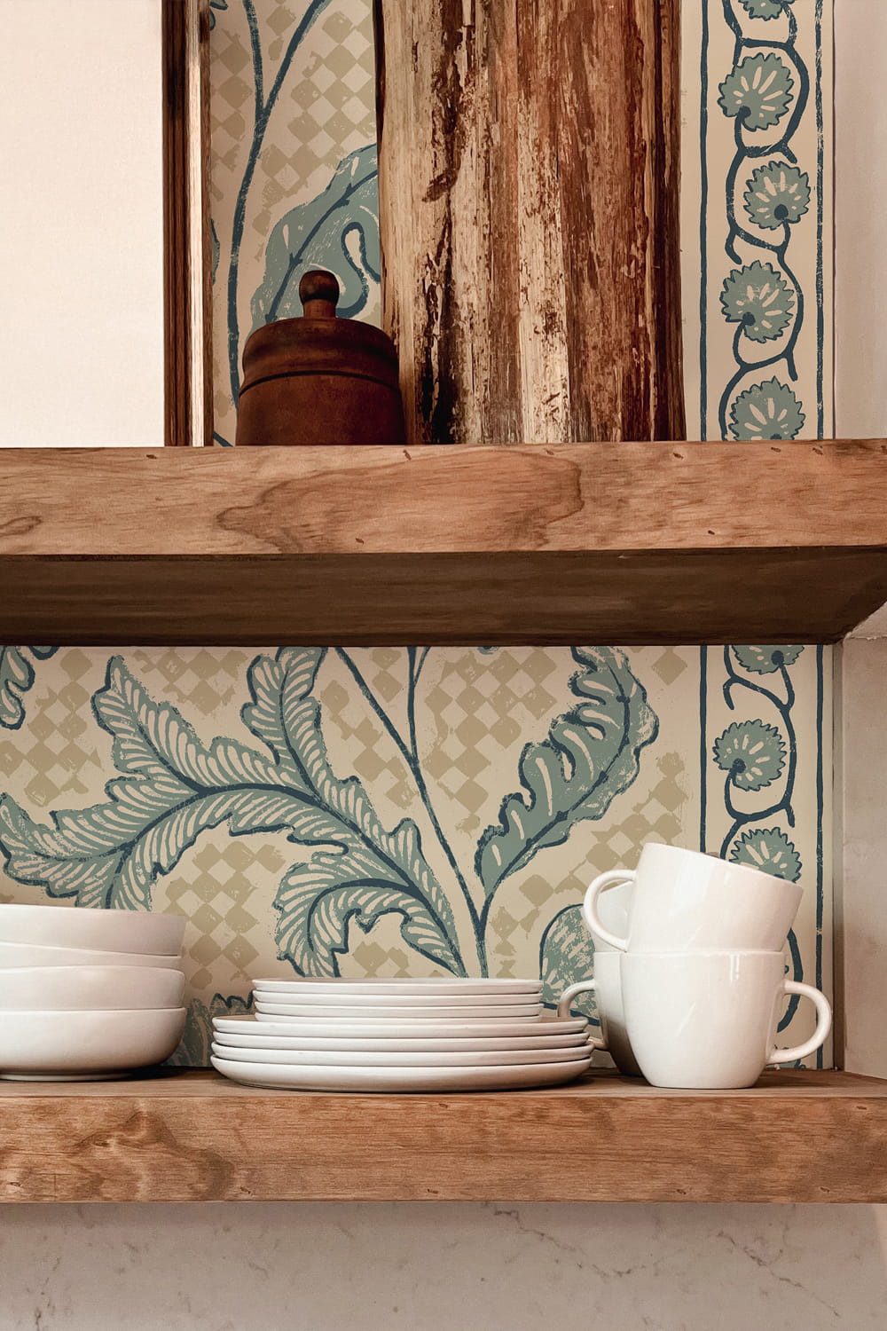 Tapete Floral Check - Osney Blue and Salt Ridge