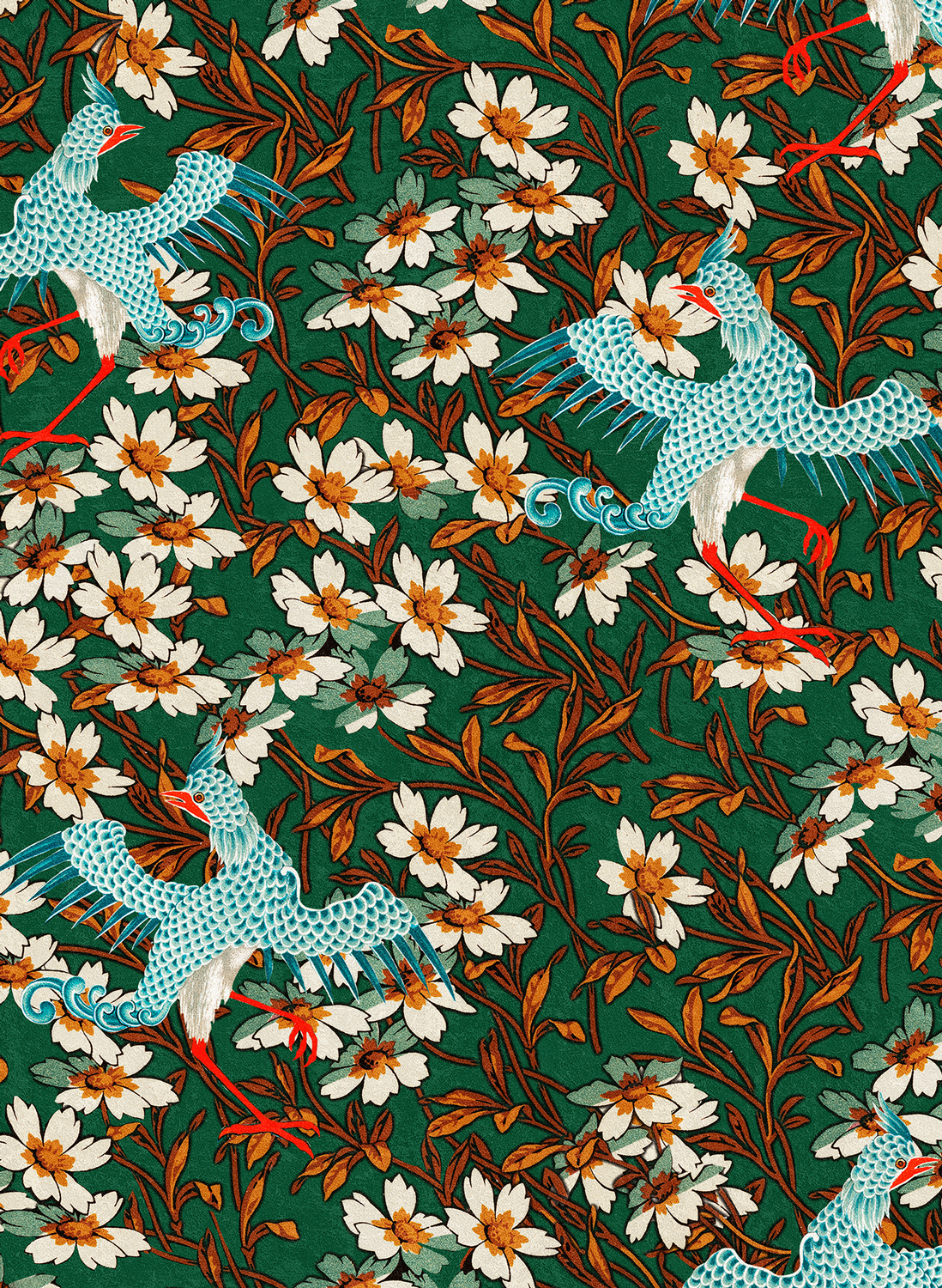 Tapete Chinoise - Turquoise/ Red/ Green/ Blue
