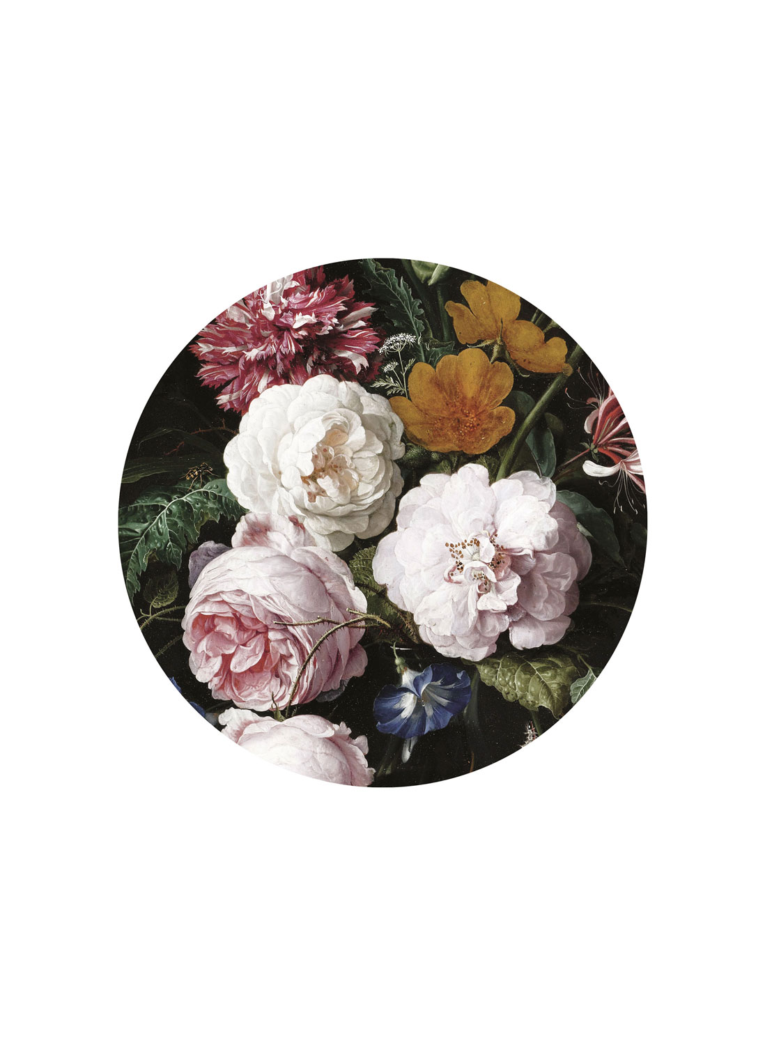 Wandbild Golden Age Flowers 1 Circle - S - 1.425m