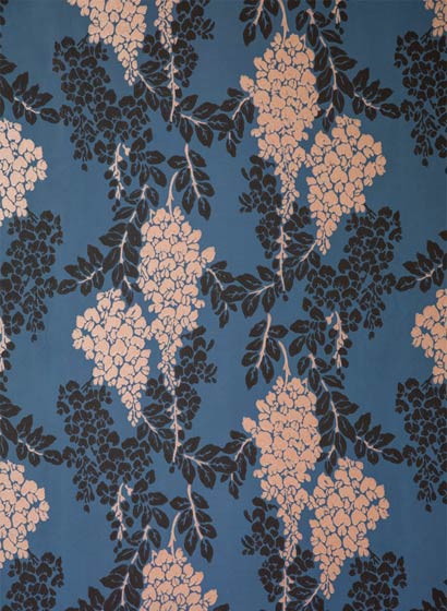 Tapete Wisteria - Stiffkey Blue/ Copper Metallic/ Black Blue