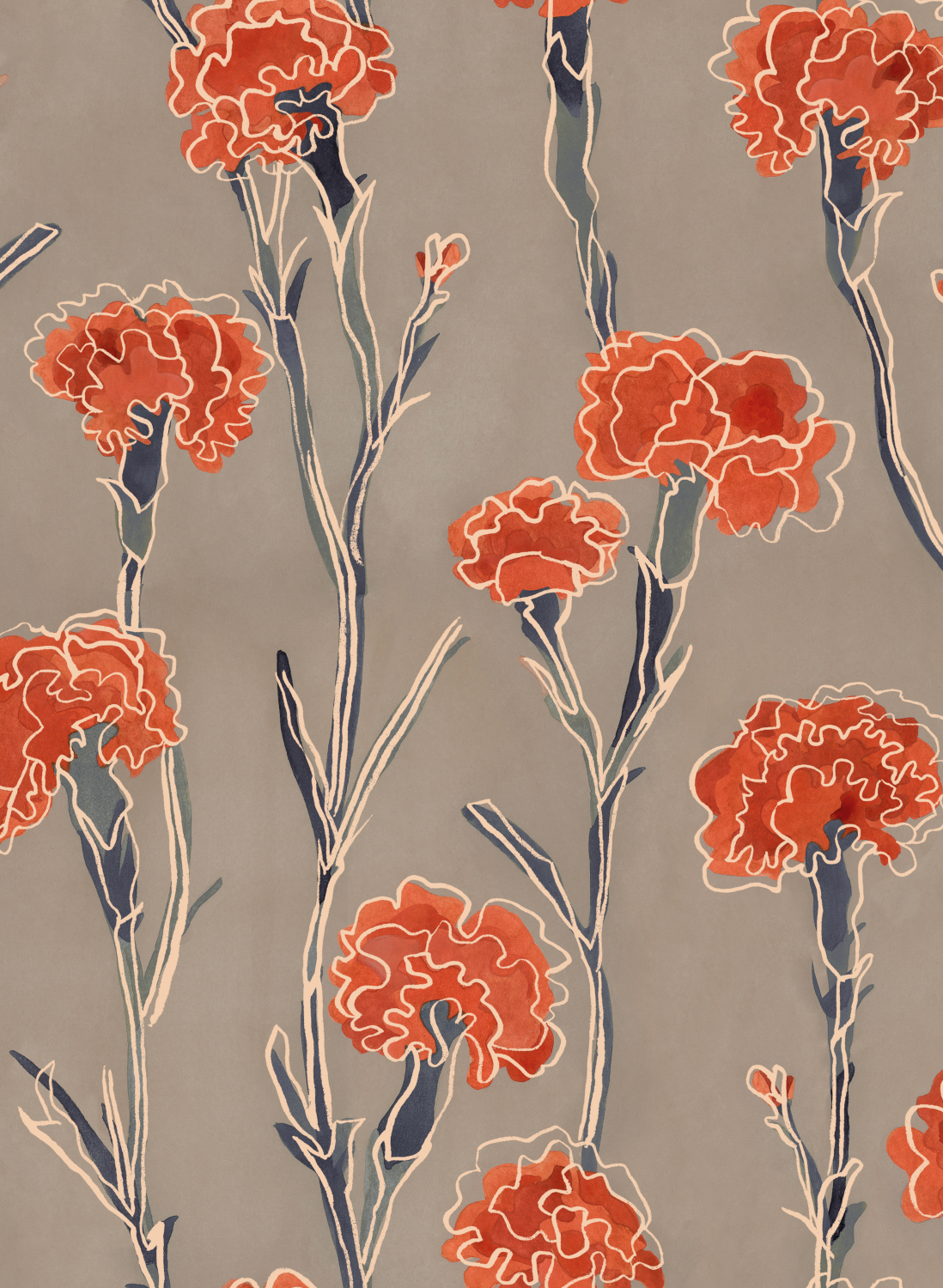 Tapete Clavelitos - Grey