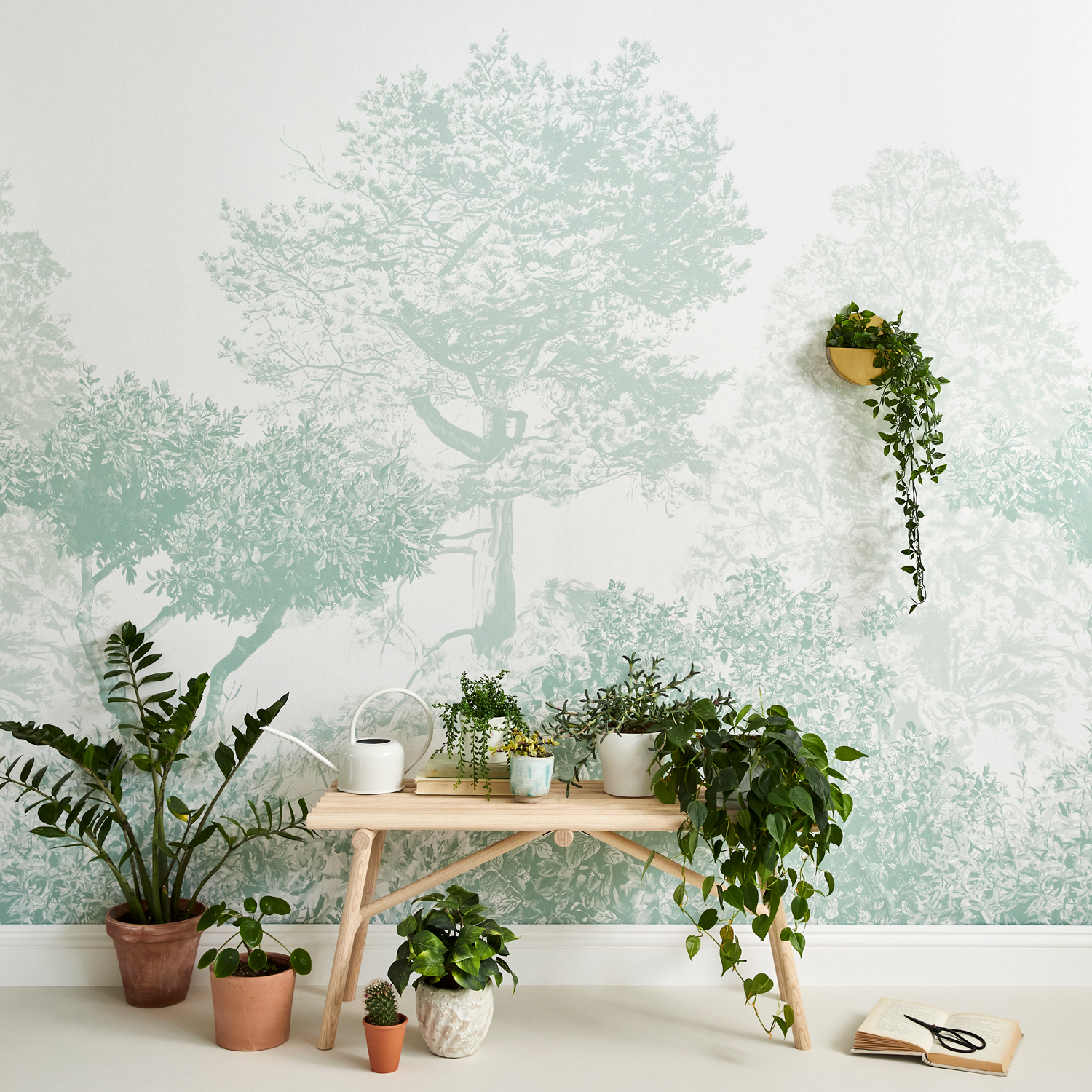 Wandbild Hua Trees - Dusty Green