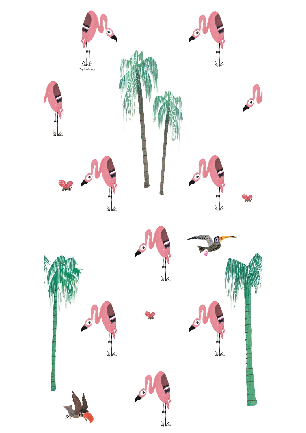 Tapete Flamingo - White