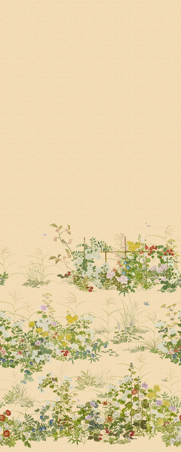 Tapete Scenic Flora - Japanese Paperweave - Gold