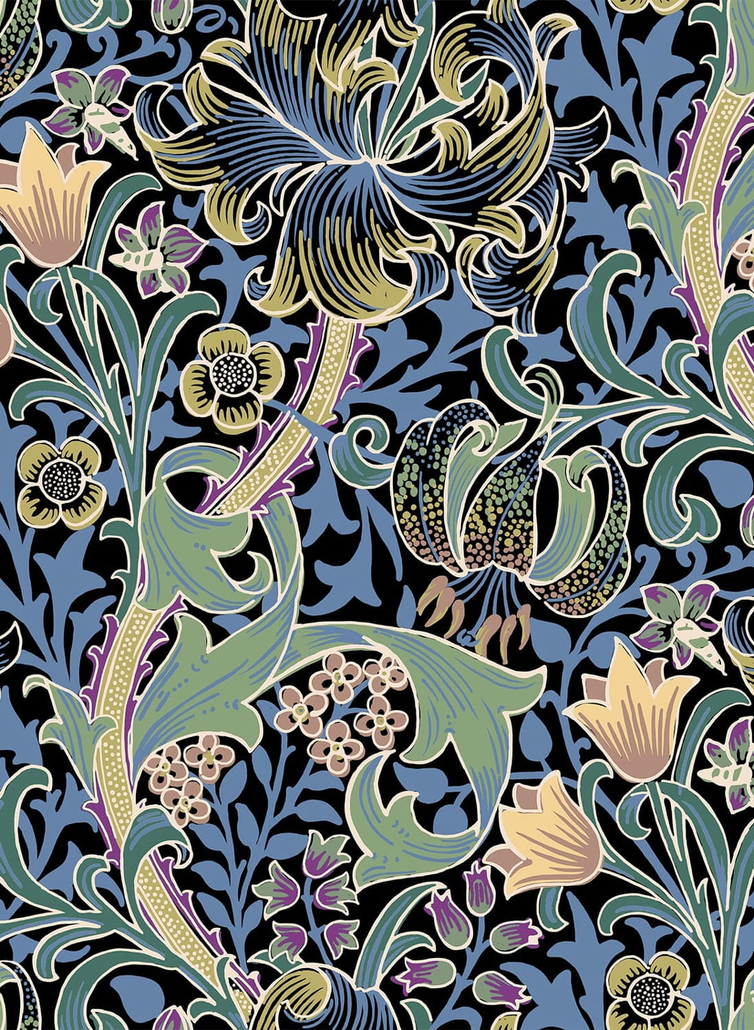 Tapete Golden Lily - Noir