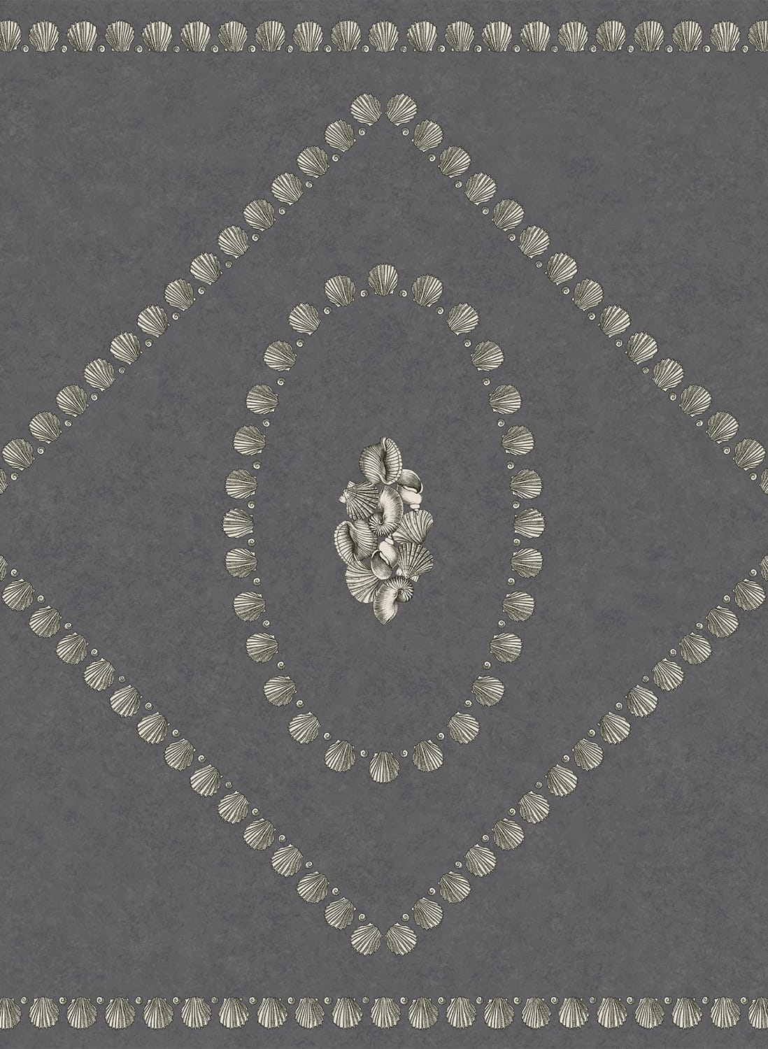 Tapete Conchiglie - Soft Gold on Charcoal