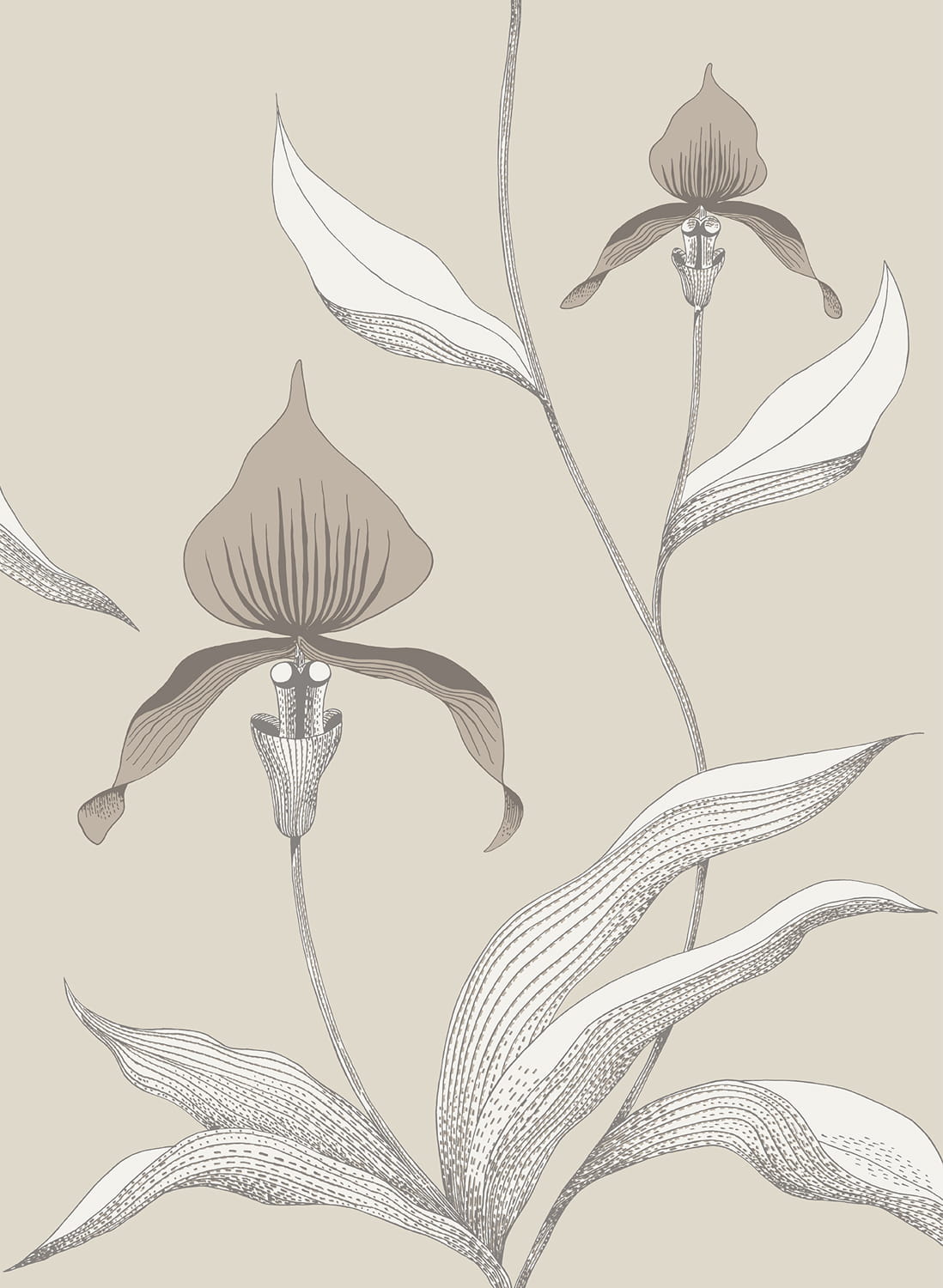 Tapete Orchid - Linen on White