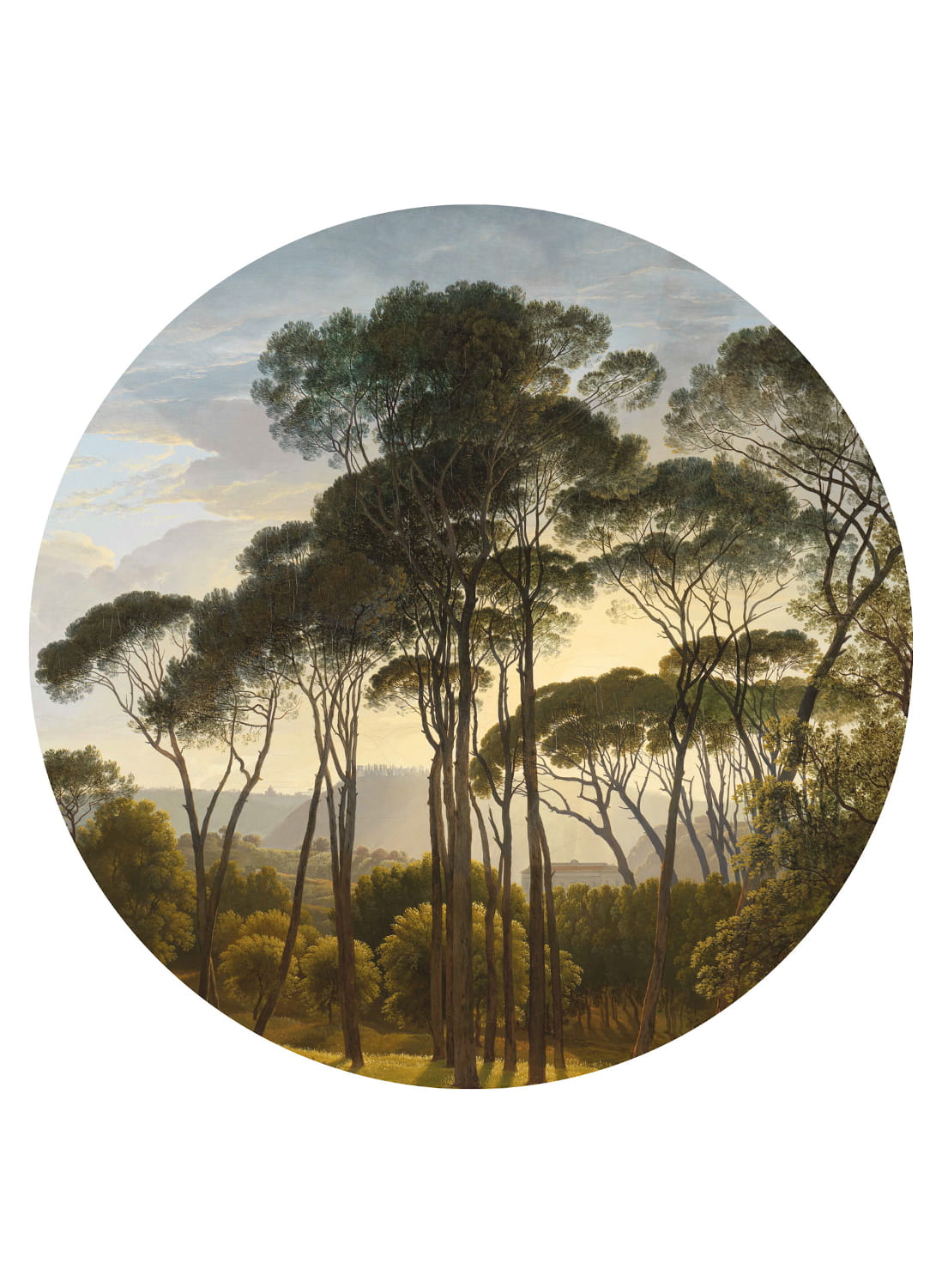 Mural Golden Age Landscapes 1 Circle - Multicolor - Ø 1,425m