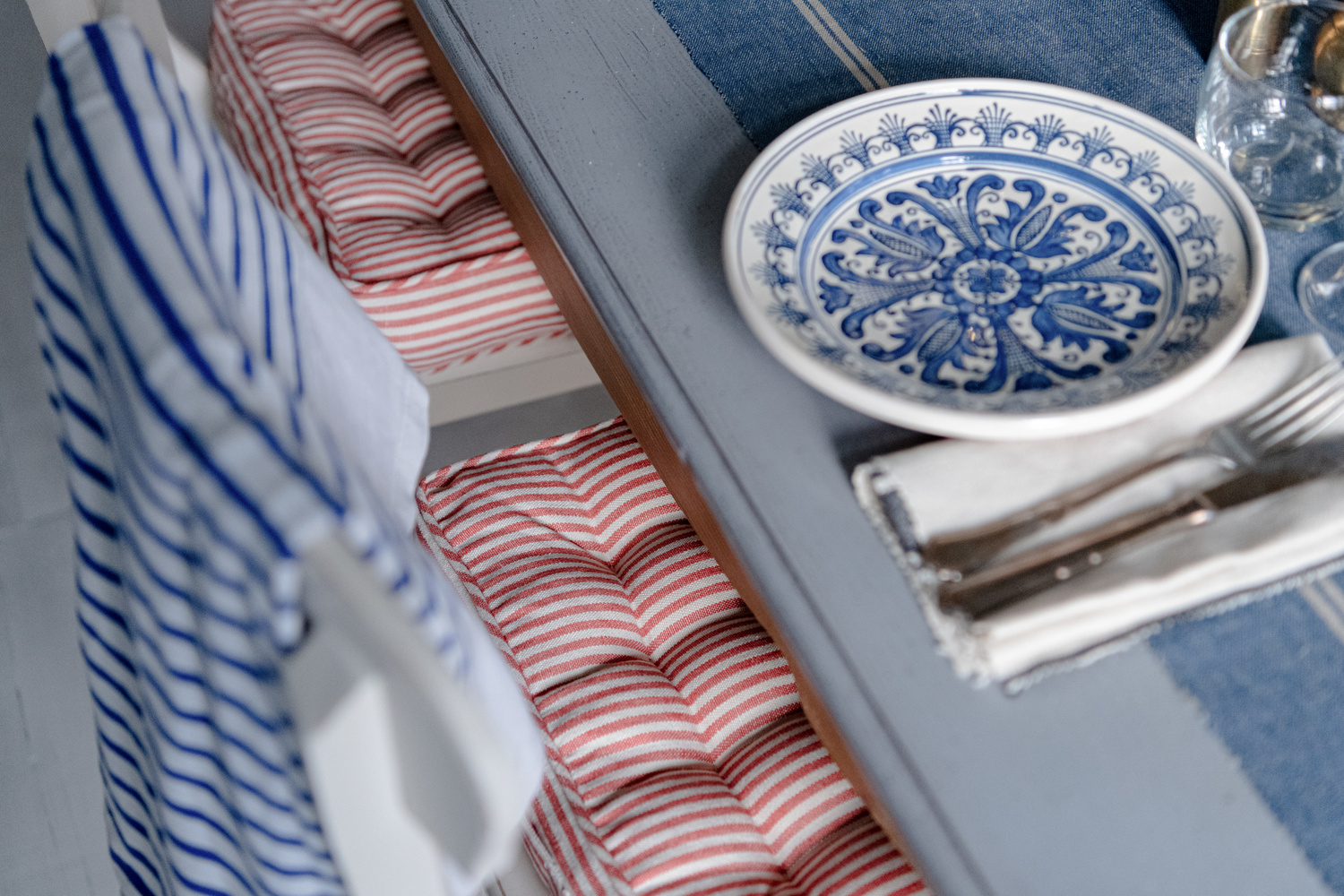 Stoff Rhubarb Stripe - Heavy Linen - FB00054