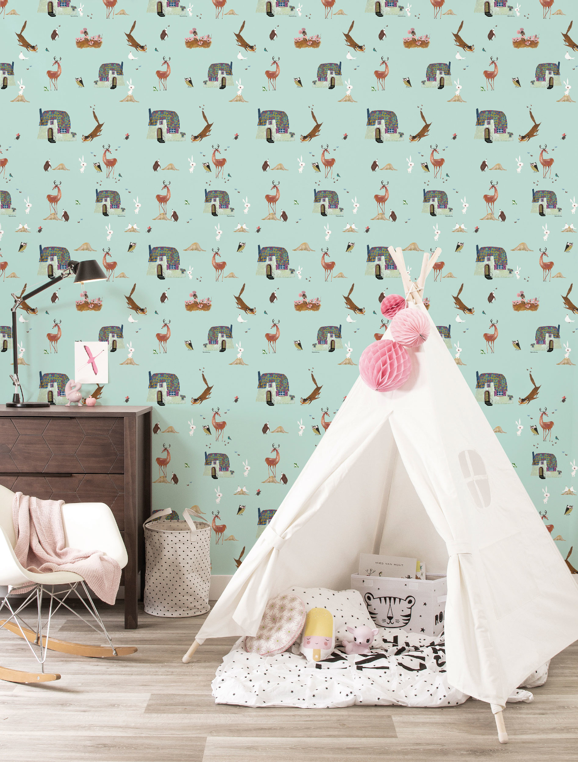 Tapete Forest Animals - Mint