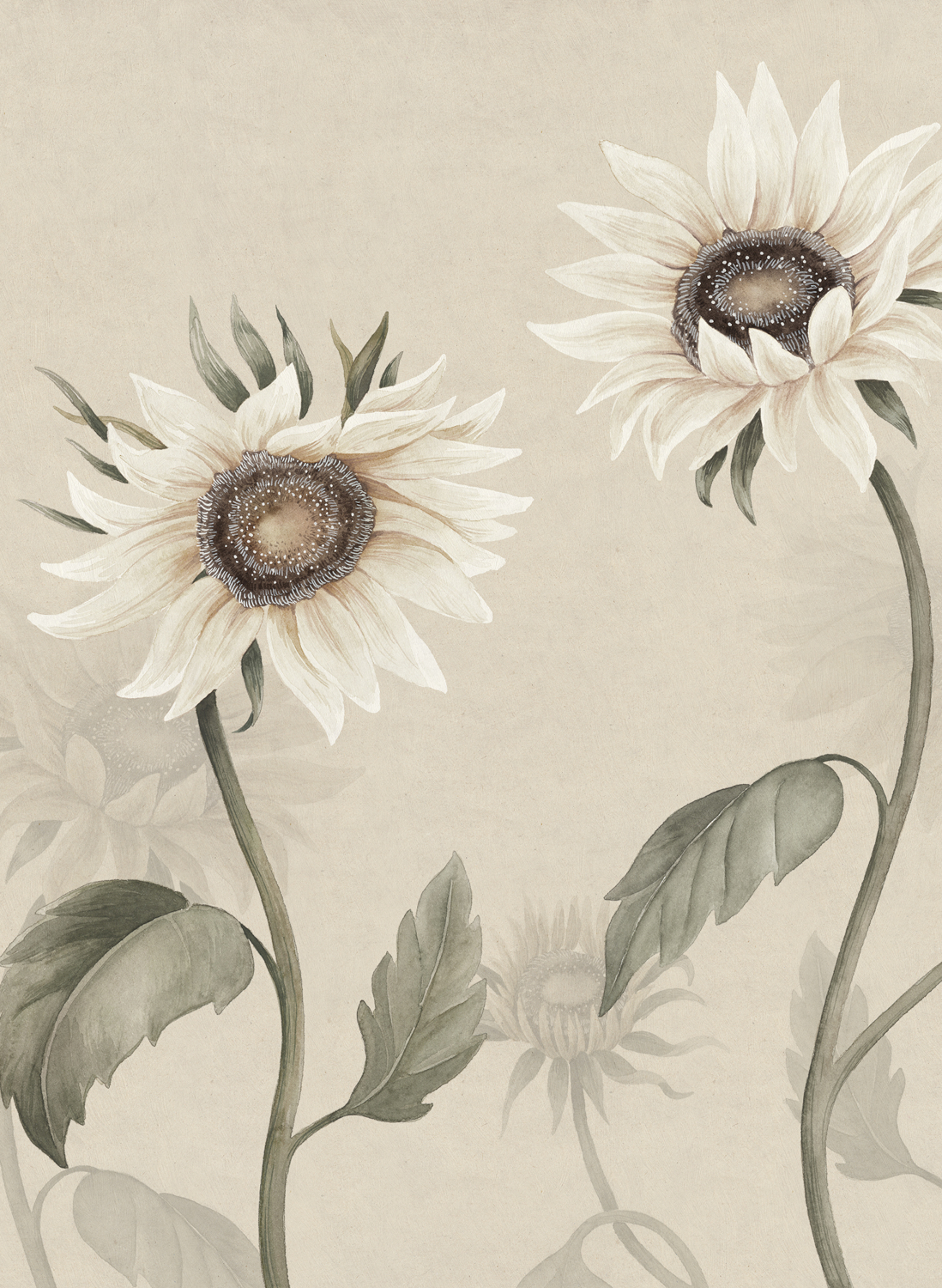 Wandbild Sunflowers - White