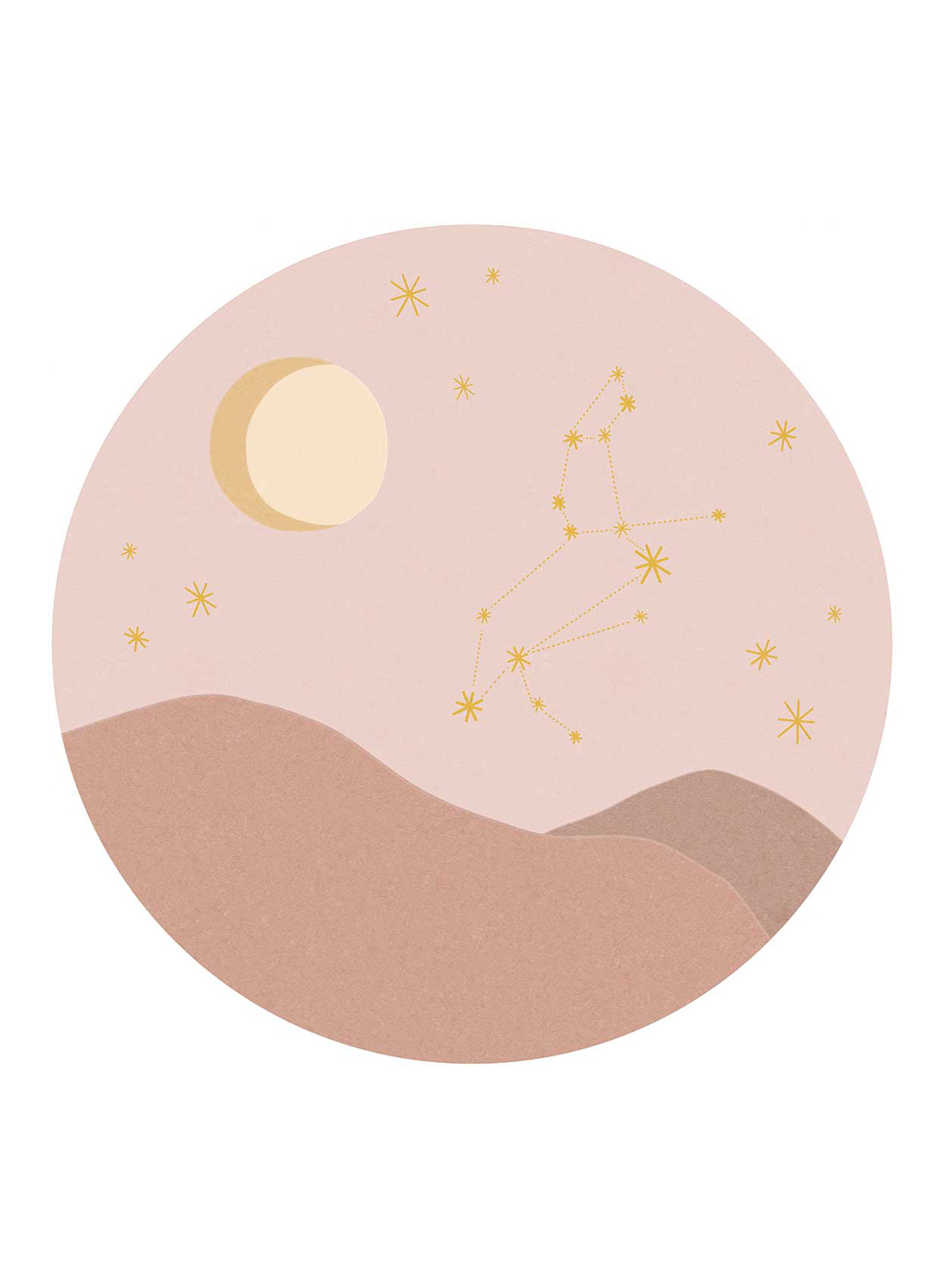Wandbild Star Sign Circles Rose - Leo