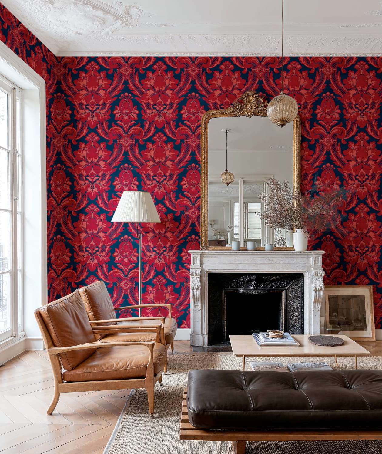 Tapete Venetian Damask - Vermilion