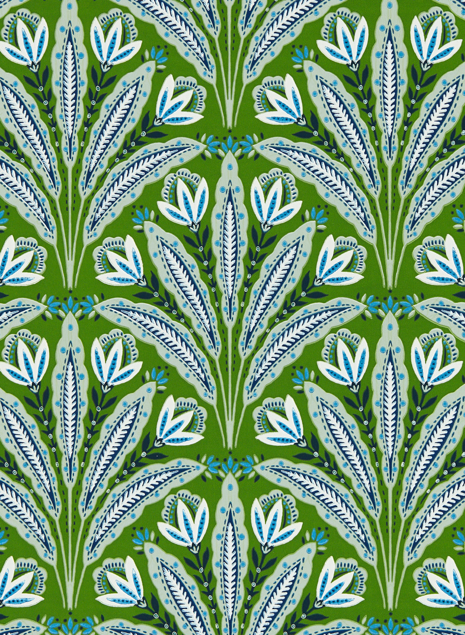 Tapete Attingham - Cobalt/ Green