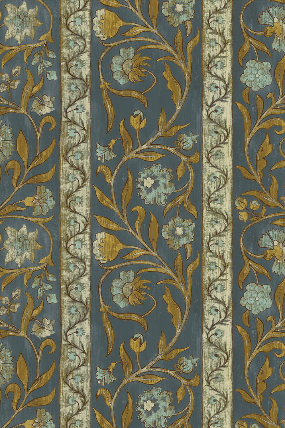 Papier peint Potter Stripe - Blue and Olive