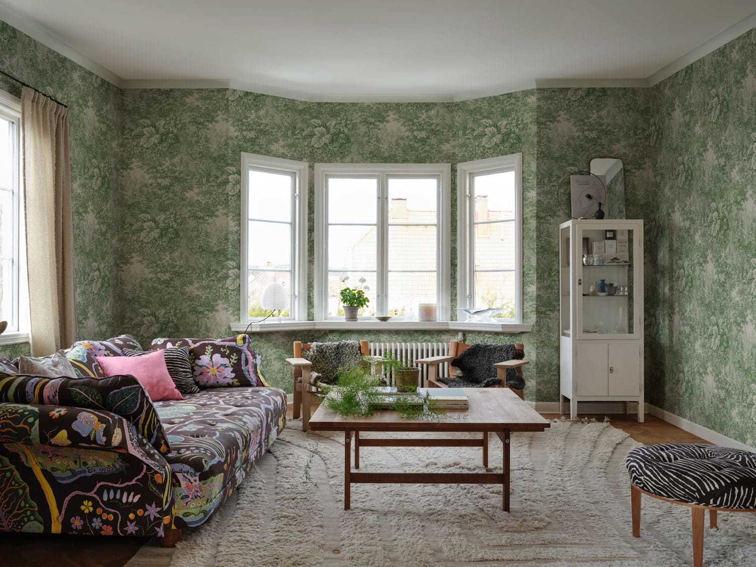 Wandbild Forest Toile - green