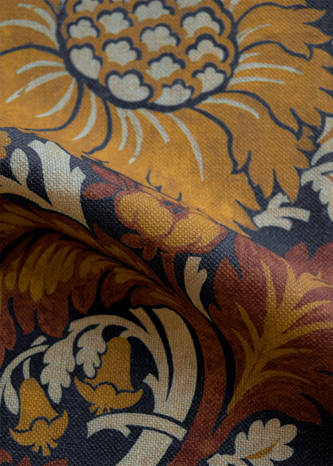 Stoff Chinese Damask - Curry
