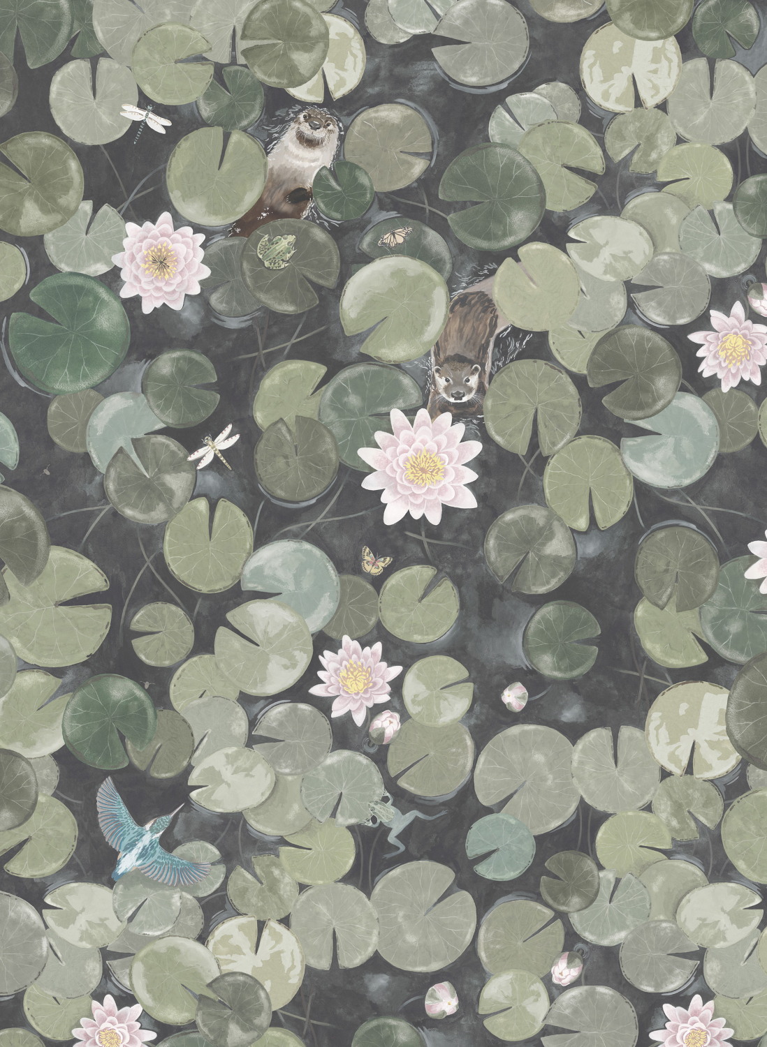 Wandbild Lily Pads - Normandy Grey