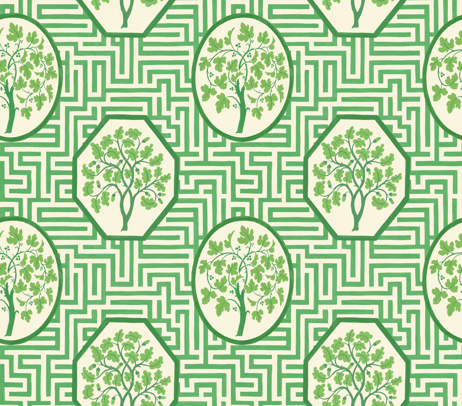 Tapete Royal Maze - Royal Green