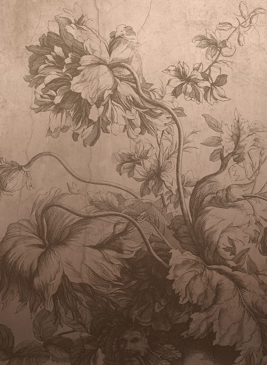 Wandbild Gradient Flowers Uyterlinde - Nude 195 cm