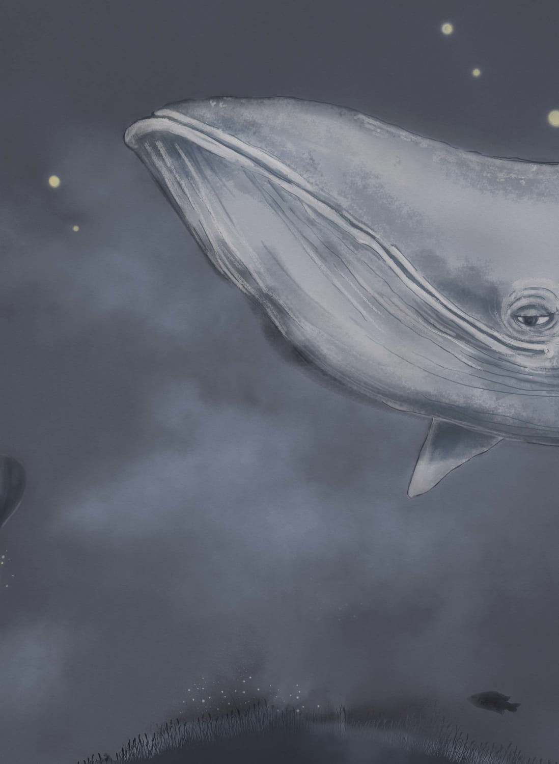 Mural Whales in the Sky - 9458W