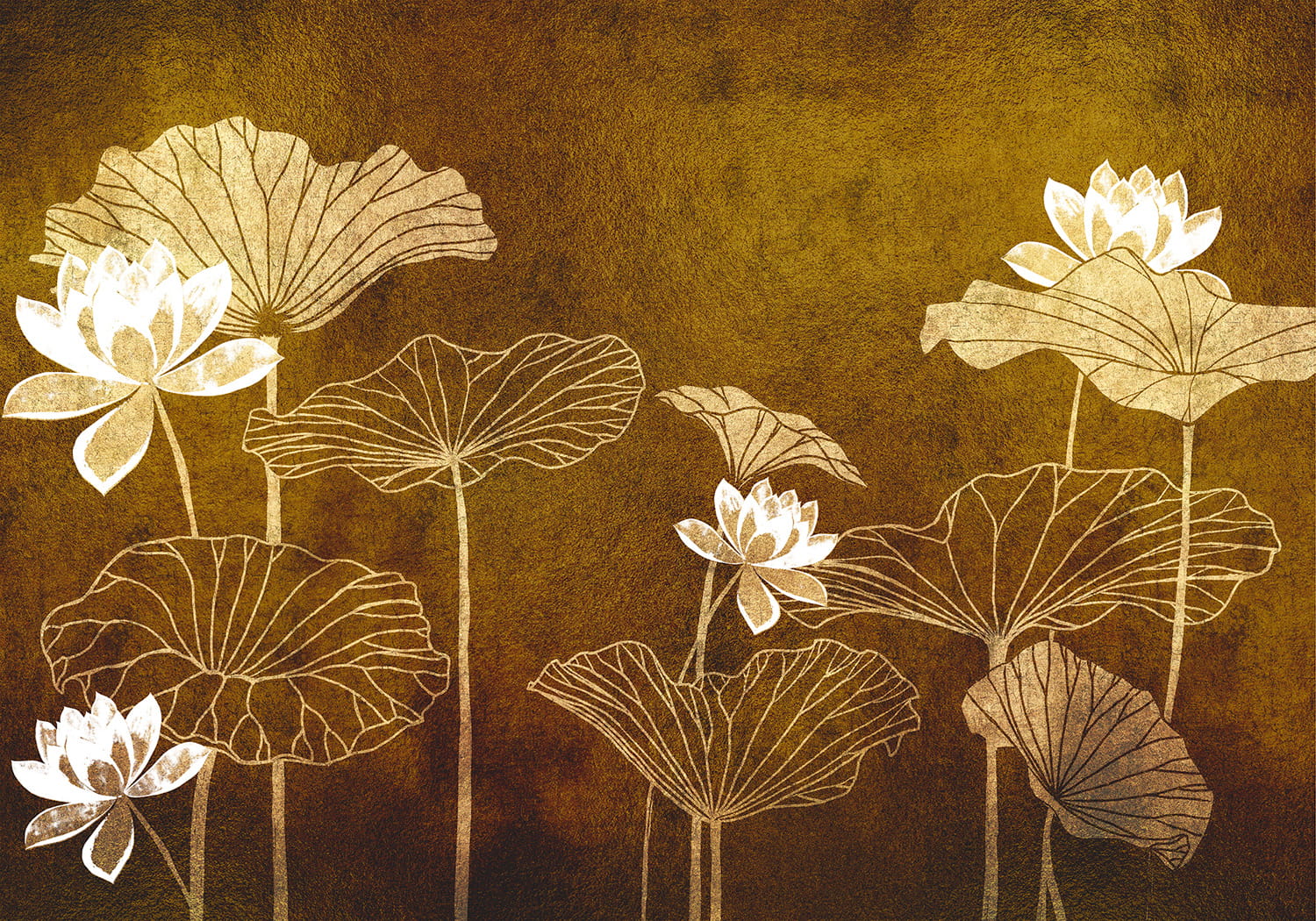 Wandbild Nympha Metallics - Gold