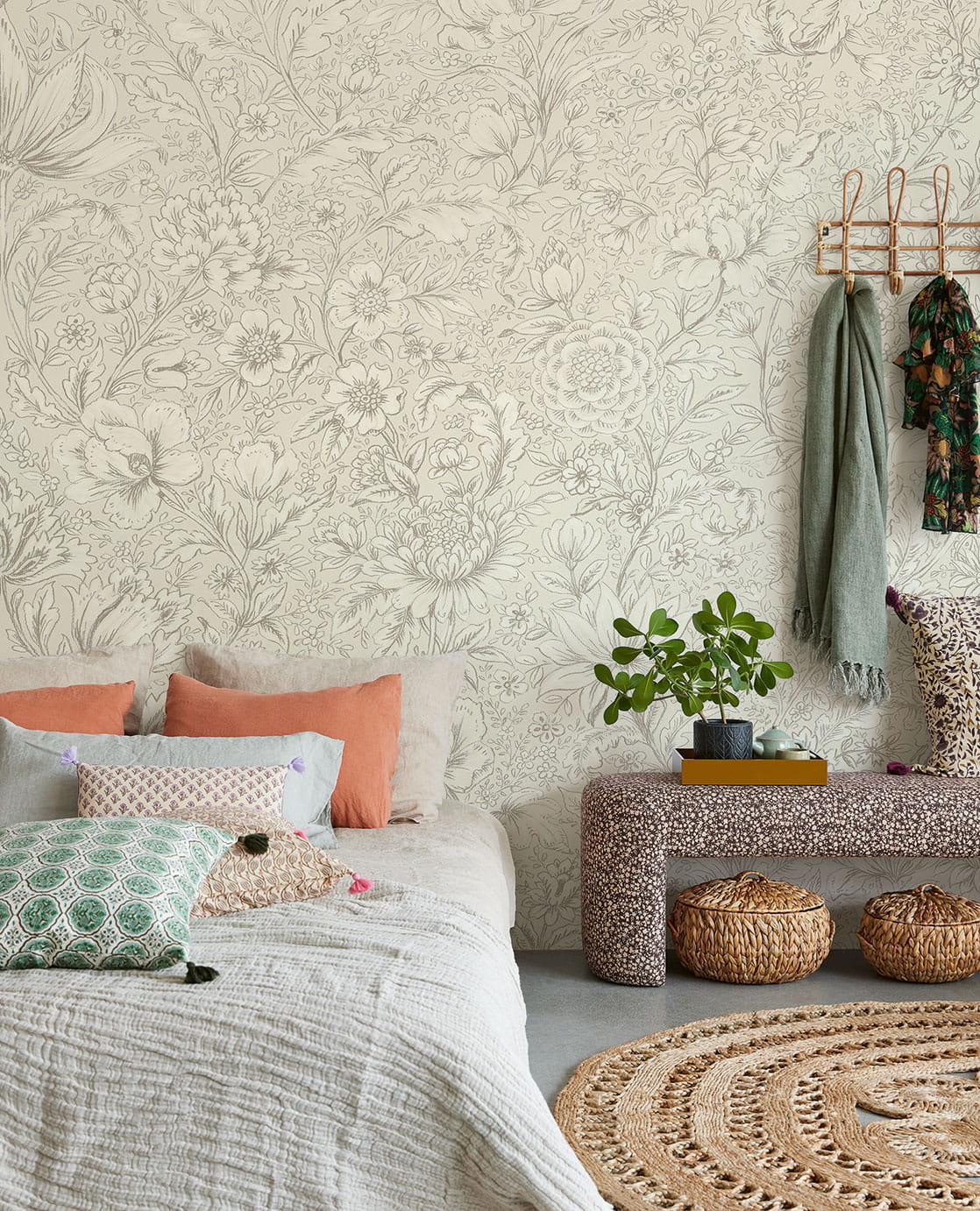 Wandbild Rosarium Cream - L