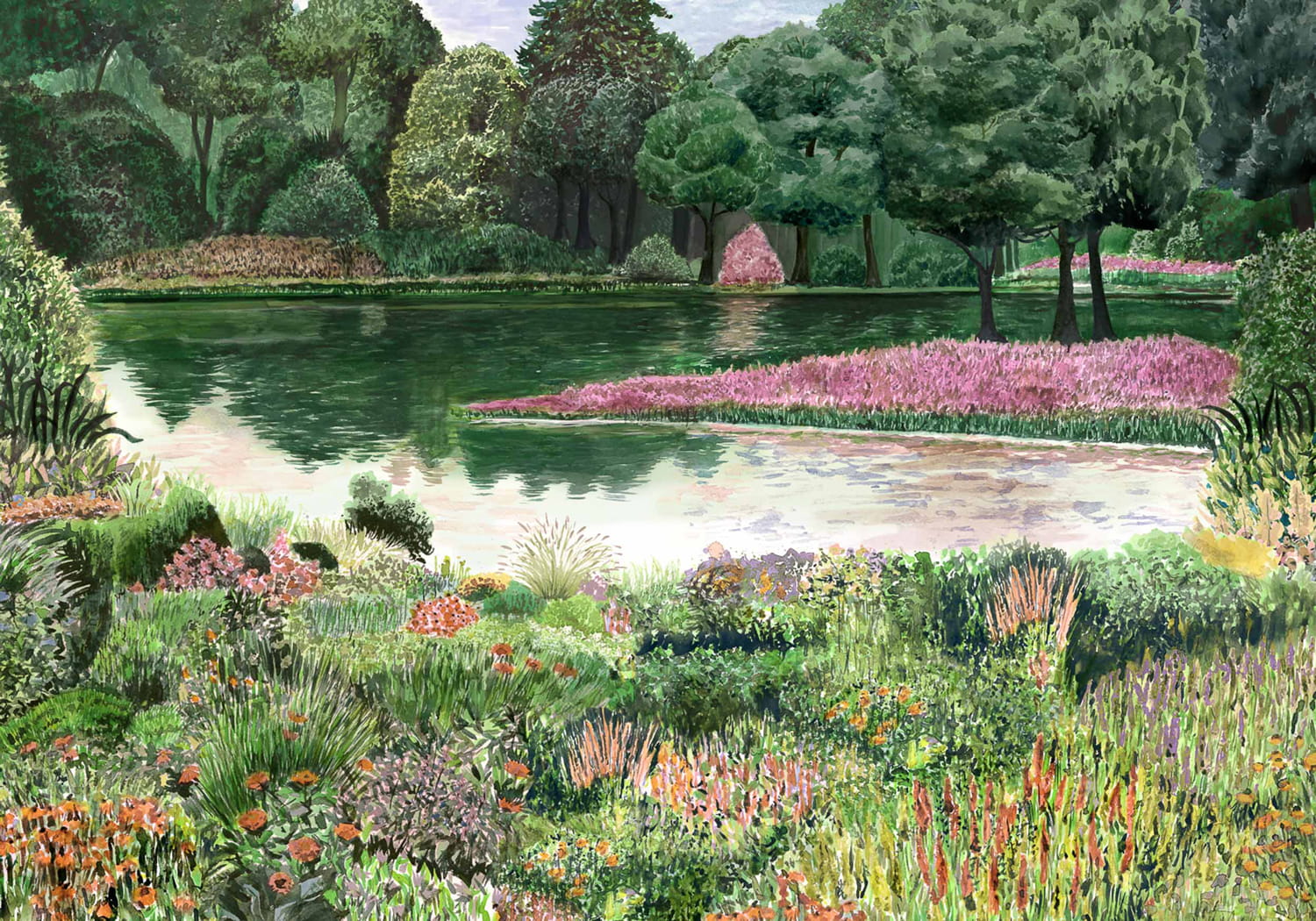 Wandbild Jardin del Espejo - Primavera