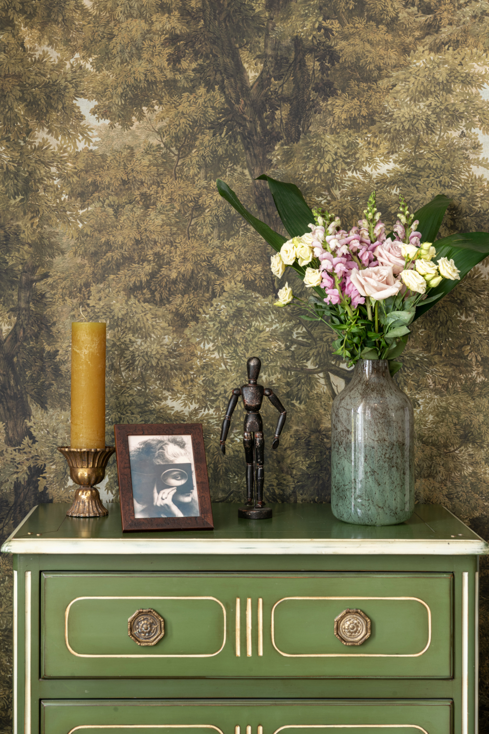 Tapete Branchy - Warm Green/ Taupe