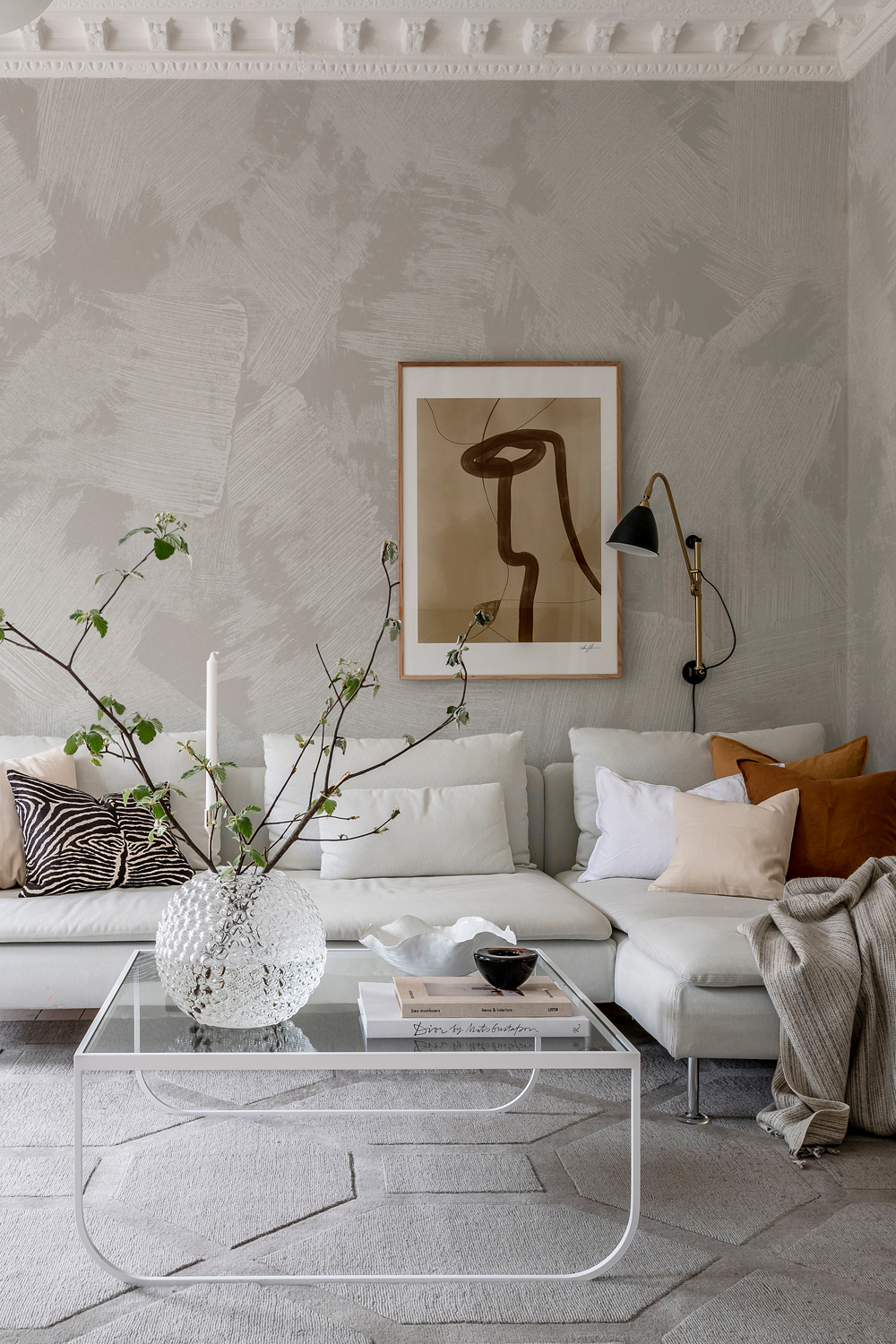 Wandbild Brush - Greige
