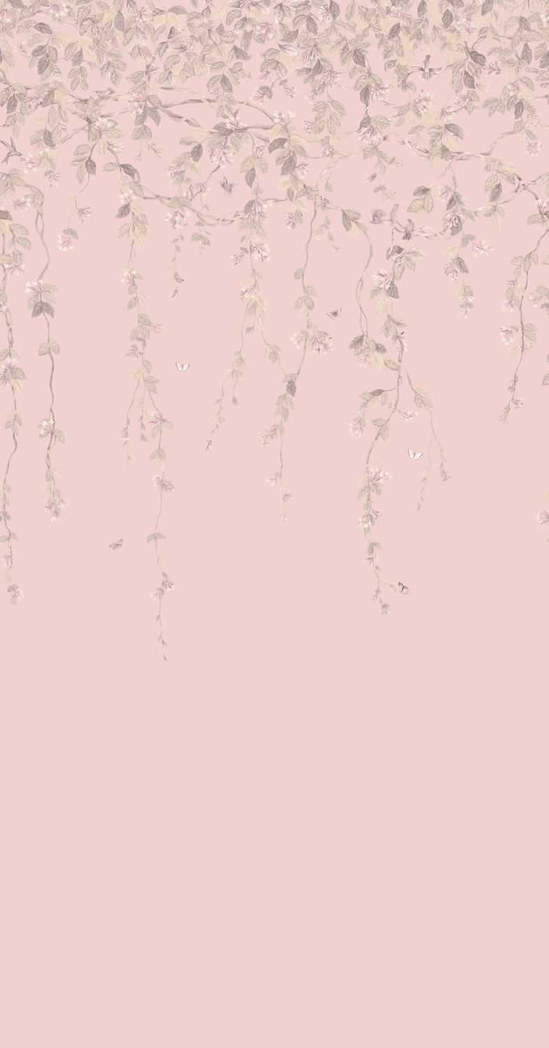 Tapete Hummingbirds Flora - Stone on Rose Quartz