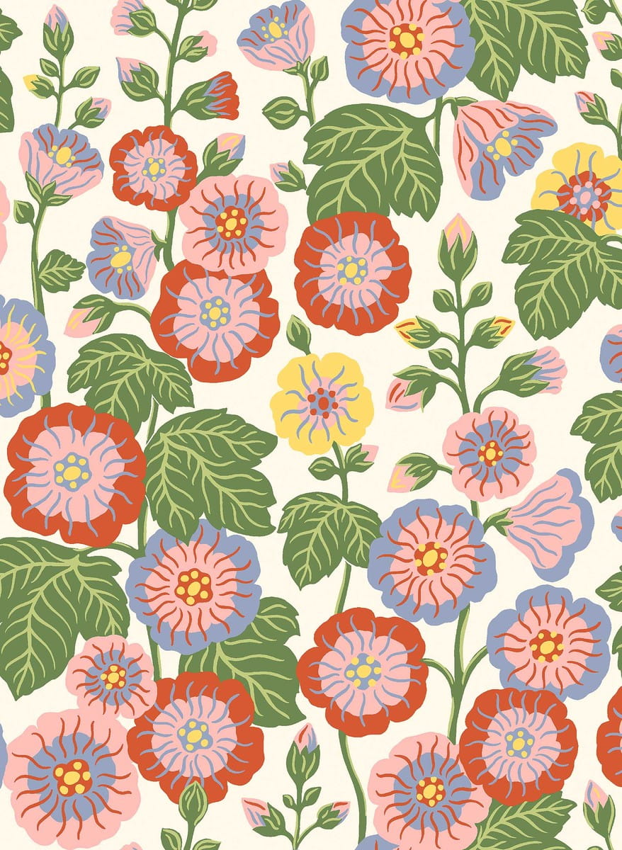 Tapete Happy Hollyhocks