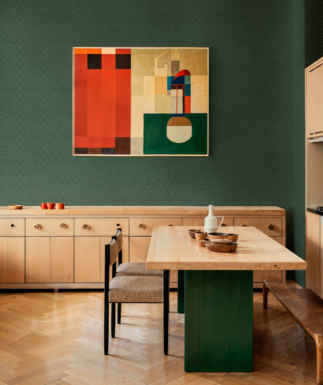 Tapete Crosshatch - Emerald