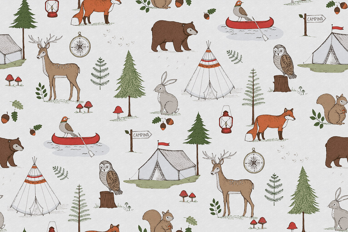 Wandbild Camping Trip - Multi